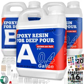Unuast Resin01 Deep Pour Epoxy Resin Kit 1.2 Gallon 2-4 Inch 2 1 Clear Resi