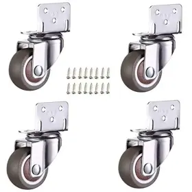 Uoboeuq 779880488542 4 Pack 1inch L-shaped Plate Swivel Caster Ball Bearing Side Mount P