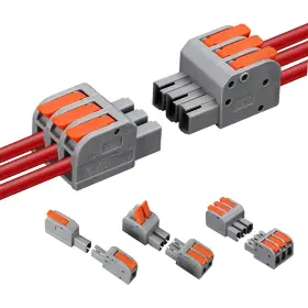 Uohgdpy Swkj-2023325 40 Pcs Pluggable Wire Connectors Kit For Awg 24-12 Hand Protecting Push-in L