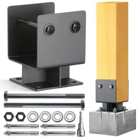 Uh002-sn-3.5-4p Uphode 4pack 4 Inch X4 Actual 3.5 X3.5 Wooden Post Base For Concrete U-shape Fence Po