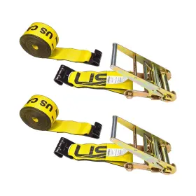 Us Cargo Control 840086915849 4 Inch Flat Hook Ratchet Straps 2 Pack X 40 Foot