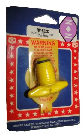 Rv-522c Us Hardware New Pol Plug With Strap Yellow Plastic Carded Nos Lot Nn
