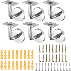 24061700 Uxcell 6pcs Stainless Steel Hand Rail Brackets 2.4 Inch Flat Silver