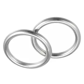 Uxcell 601968083083 2pcs 50mm Id 8mm Thick Welded O-ring Craft 316 Stainless Steel Round