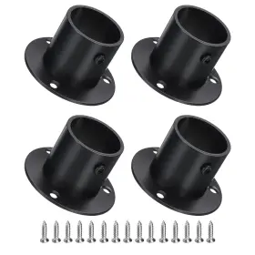 Uxcell 601968112516 4pcs Stainless Steel Closet Rod Brackets 1.25 Inch Dia Wardrobe Holder For Pipe