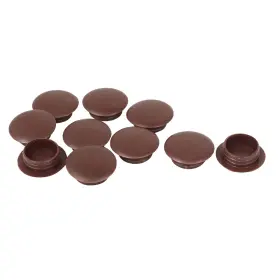 Uxcell 602451484714 10pcs Brown Plastic Press On Cap Screw Cover For 16.5mm Dia Hole