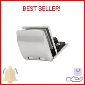 Uxcell 604267026720 5mm-8mm Thick Metal Wall Mounted Glass Door Hinge Clamps Shelf Clip Silve