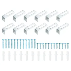 Uxcell 609044632958 12set L Shape Whiteboard Mounting Hardware White Board Hanger Fastener Bracket