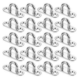 Uxcell 609044637830 20 Pcs 1.8 Inch Pad Eye Plate 304 Stainless Steel Ceiling U Hooks Silver