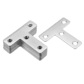 Uxcell 609876973731 Flat Plate T Shape 50mmx50mm Angle Corner Brace Repair Brackets 12pcs