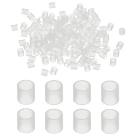 Uxcell 614462817436 200pcs Silicone Cable Ties 4mm Rubber Bands Transparent 7x5x0.6mm