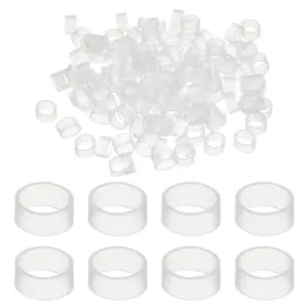 Uxcell 614462817474 200pcs Silicone Cable Ties 8mm Rubber Bands Transparent 12x5x0.6mm