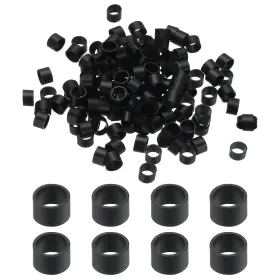 Uxcell 614462817641 250pcs Silicone Cable Ties 6mm Rubber Bands Black 10x5x0.6mm