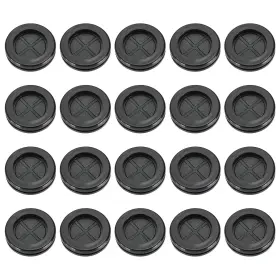 Uxcell 672668437346 20 Pcs 7/8 Inch Desk Grommet Round Double-sided Cables Black