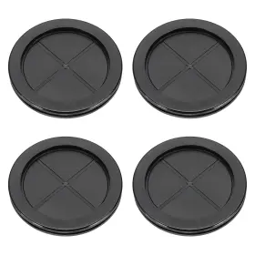Uxcell 672668437421 4 Pcs 2-3/4 Inch Desk Grommet Round Double-sided Cables Black