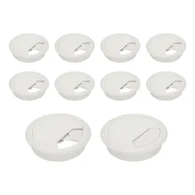 Uxcell 678202361368 10 Pcs 2.4 Inch Desk Grommet Plastic Hole Cover Cable White