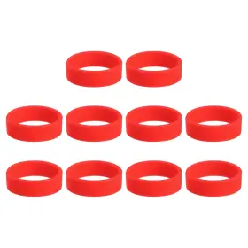 Uxcell 688391661255 10pcs Silicone Rubber Bands Non-slip 1.22 Inch Flat For Books Red