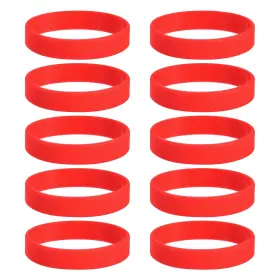 Uxcell 688391661521 10pcs Silicone Rubber Bands Non-slip 3.15 Inch Flat For Books Red