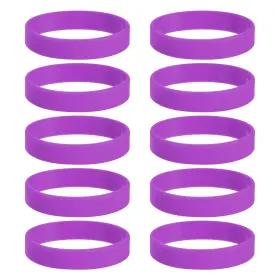 Uxcell 688391661583 10pcs Silicone Rubber Bands Non-slip 3.15 Inch Flat For Books Purple