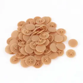 Uxcell 709874353990 100pcs 17mm Dia 4mm Thickness Plastic Round Shape Phillips Screw Cap Cover Tan