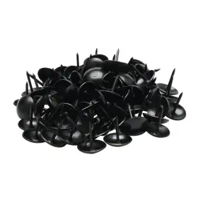 Uxcell 709874740455 Home Metal Round Hat Thumb Tack Nail Push Pin Black 11 X 13mm 100pcs