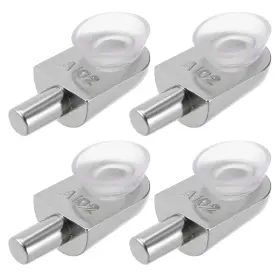 Uxcell 714998447791 4pcs Shelf Support Pegs Glass Clamp Bracket Zinc Alloy Nail With Suction Cup