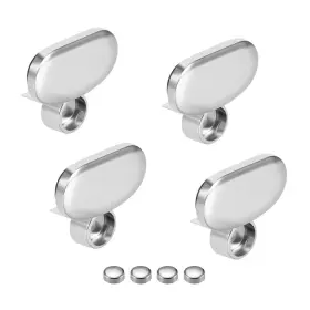 Uxcell 714998529237 4pcs Mirror Clips - Zinc Alloy Glass Clamps Holder For 3-5mm Thick