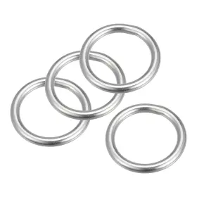 Uxcell 724708350112 4pcs 316 Stainless Steel Round Ring Welded O-rings 25mm 0.98 Inch Id 4mm Thick