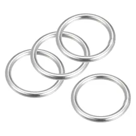 Uxcell 724708350242 316 Stainless Steel Round Ring Welded O-rings 35mm 1.38 Inch Id 5mm Thick 4pcs