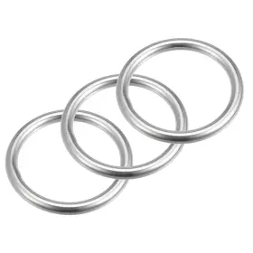Uxcell 724708350402 3pcs 316 Stainless Steel Round Ring Welded O-rings 45mm 1.77 Inch Id 6mm Thick