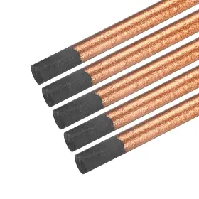 Uxcell 734301146340 5pcs Copper Coated Gouging Carbon Electrode Rods 10mm/0.4 Inch 355mm/14