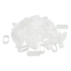 Uxcell 734301652711 Silicone Rubber Bands Rings 50pcs Non-slip 1 Inch Flat White For Books Art