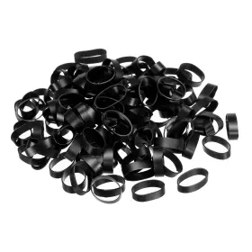 Uxcell 734301652872 Silicone Rubber Bands Rings 100pcs Non-slip 3/4 Inch Flat Black For Books Art