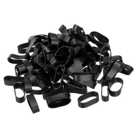 Uxcell 734301652957 50pcs Silicone Rubber Bands Rings Non-slip 1 Inch Flat Black For Books Art