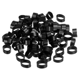 Uxcell 734301653169 50pcs Silicone Rubber Bands Rings 1/2 Inch Non-slip Flat Black For Books Art