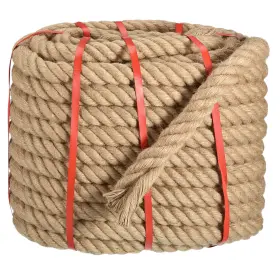 Uxcell 766549704990 Natural Jute Rope 1-17/64 In X 100 Ft Thick Twisted Manila Multipurpose
