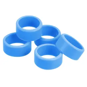 Uxcell 782685956529 5pcs Silicone Rubber Bands Rings Non-slip 1 Inch Blue For Wrapping Paper