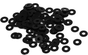 A16101300ux0741 Uxcell M1.4 X 4mm 0.3mm Metal Flat Washers Spacers Gaskets Fastener Black