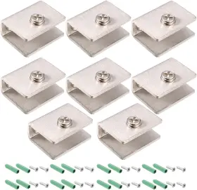 A18101200ux0234 Uxcell Glass Shelf Brackets Stainless Steel Clamp Clip Holder Rectangle For 8-10