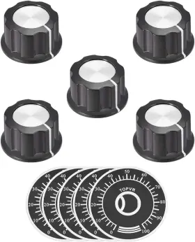A19032800ux0764 Uxcell Plastic Potentiometer Rotary Knob 6mm Insert Shaft With #b-1pcs Black