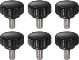 A24072200ux0398 Uxcell 6pcs Knurled Clamping Knobs M6 X 12mm Metric 22mm Black