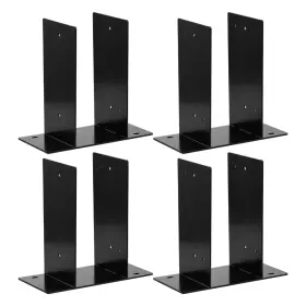 Et00431-a0387-026-5 Vanbro 2pcs/4pcs 4in X Deck Post Base Heavy Duty Steel Black Railing Brackets
