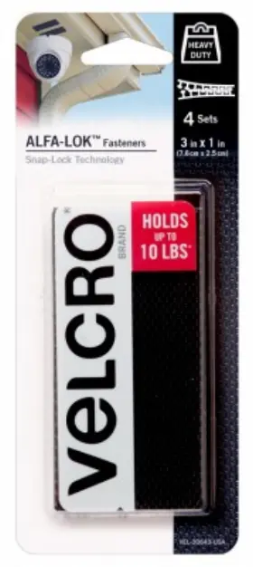 Vel-30643-usa Velcro Brand 6 Pack - Alfa-lok Fasteners Black 3 X 1 Inch 4-ct