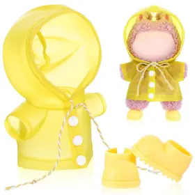 Fer-velmitten-0718 Velmitten 17cm Doll Yellow Raincoat With Mini Rainboot Shoes Adorable Clo