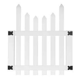 3.5ftx Veranda 181985 Vinyl Fence Panels 4ft White Glendale Scalloped Top Spaced