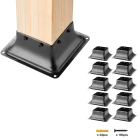 Vevor 197988273486 Post Base 4x4 10pcs Internal 3.6 Inch X3.6 Heavy Duty Powder-coated Steel Brac