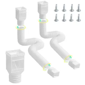 Vevor 197988482659 Rain Gutter Downspout Extensions 2-pack Flexible Extender Down Spou
