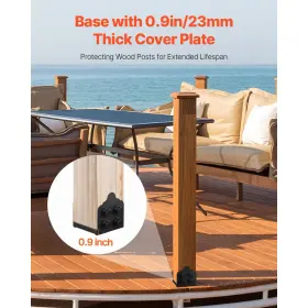 Vevor 197988879190 8x8 Post Base 2 Pcs Inner Size 7.9x7.5 Inch / 200x190 Mm Brackets Heavy D