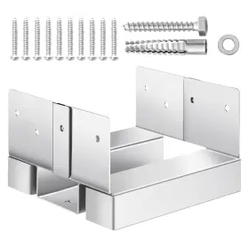 Vevor 197988879671 6x6 Post Base Anchor 10 Pcs Zinc Plated Carbon Steel 1 Inch Standoff Brackets Fo