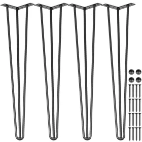 Vevor 840281516421 Hairpin Table Legs 26 Inch Black Set Of 4 Desk 880lbs Load Capacity Each